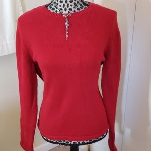 "Charter Club" Size L, Red Crew Neck Sweater